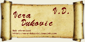 Vera Duković vizit kartica